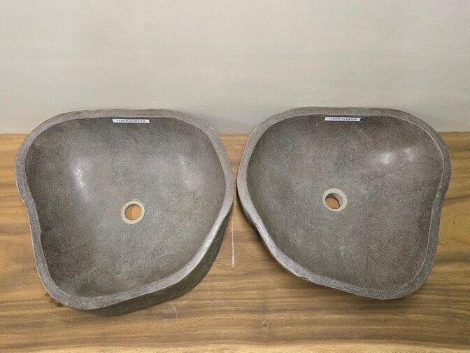 2 waskommen uit 1 steen - 53x49x15cm - FL23390