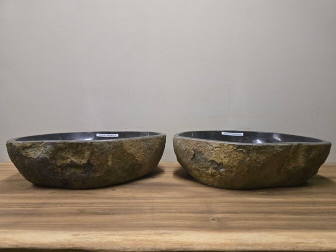 2 waskommen uit 1 steen - 49x38x15cm - FL23391