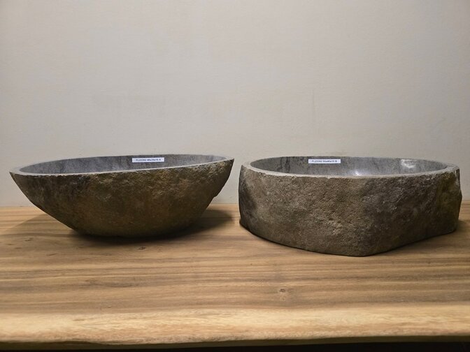 2 waskommen uit 1 steen - 48x39x15cm - FL23392