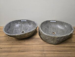 2 waskommen uit 1 steen - 48x39x15cm - FL23392