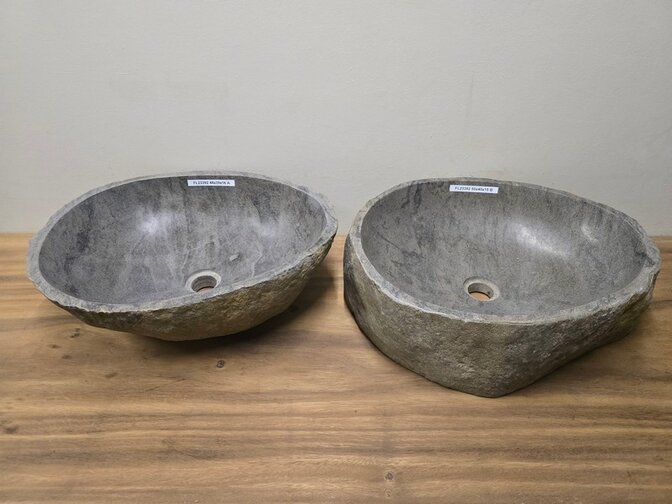 2 waskommen uit 1 steen - 48x39x15cm - FL23392