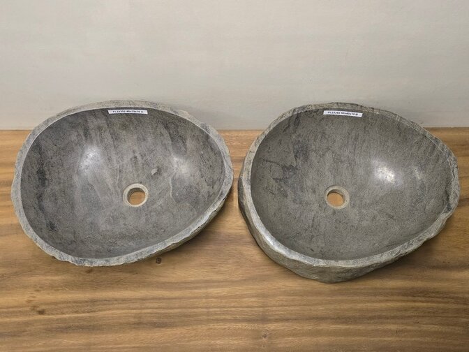 2 waskommen uit 1 steen - 48x39x15cm - FL23392