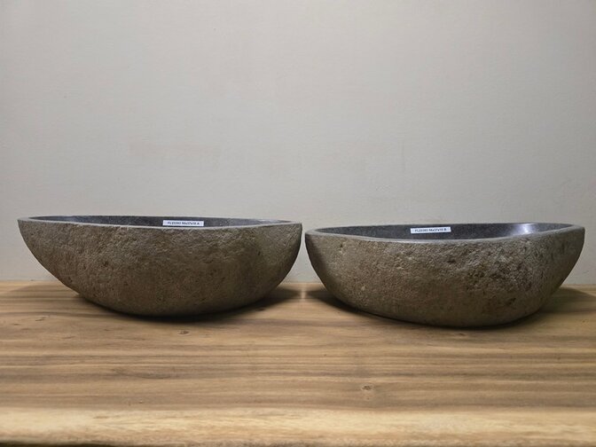 2 waskommen uit 1 steen - 56x37x15cm - FL23393