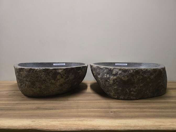 2 waskommen uit 1 steen - 49x43x15cm - FL23394