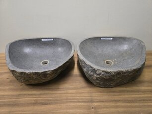 2 waskommen uit 1 steen - 49x43x15cm - FL23394