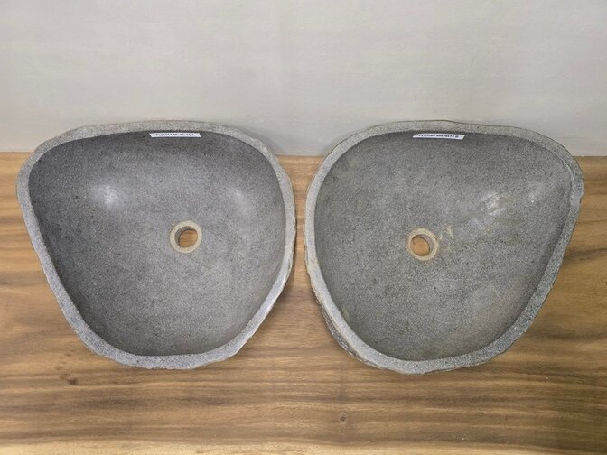 2 waskommen uit 1 steen - 49x43x15cm - FL23394