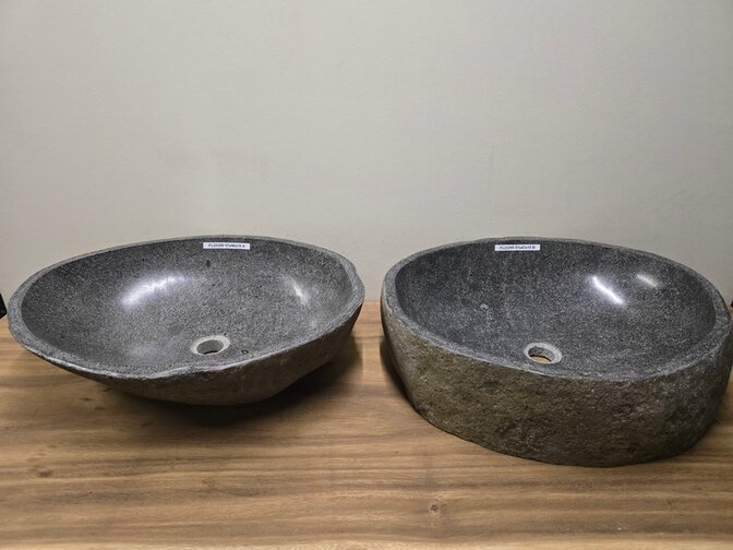 2 waskommen uit 1 steen - 57x46x15cm - FL23395