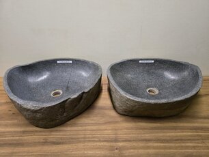 2 waskommen uit 1 steen - 52x45x15cm - FL23396