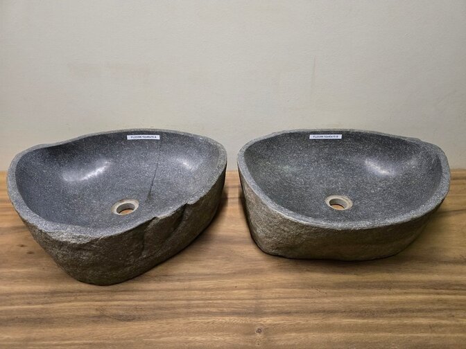 2 waskommen uit 1 steen - 52x45x15cm - FL23396