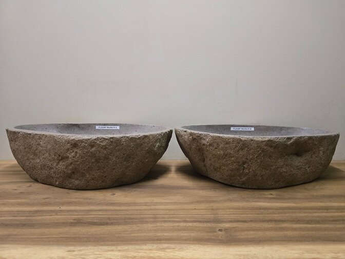 2 waskommen uit 1 steen - 56x35x15cm - FL23397