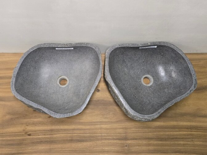 2 waskommen uit 1 steen - 44x40x15cm - FL23398