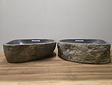 2 waskommen uit 1 steen - 48x39x15cm - FL23399