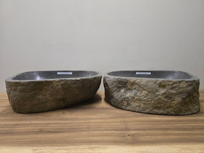 2 waskommen uit 1 steen - 48x39x15cm - FL23399