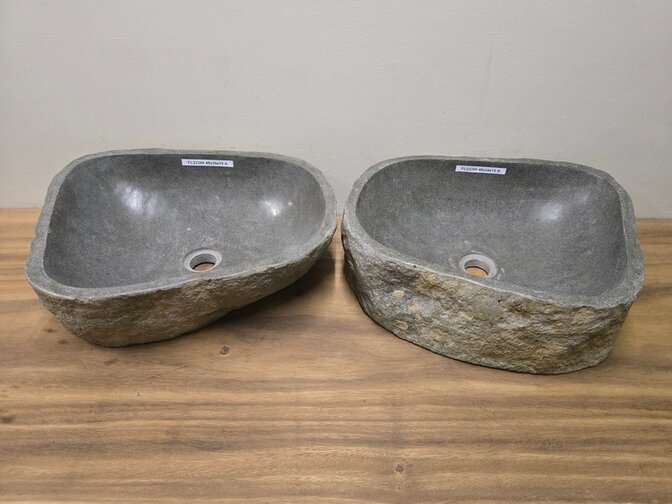 2 waskommen uit 1 steen - 48x39x15cm - FL23399
