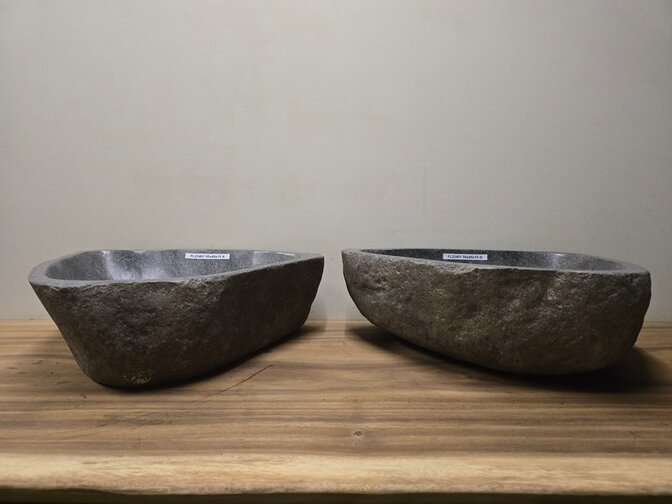 2 waskommen uit 1 steen - 50x45x15cm - FL23401