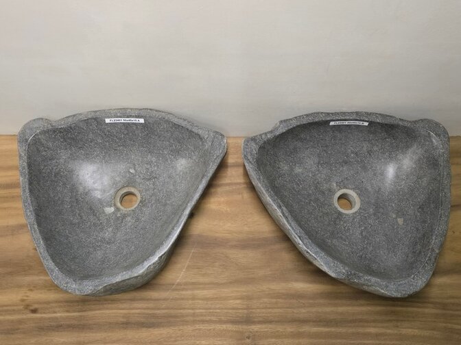2 waskommen uit 1 steen - 50x45x15cm - FL23401