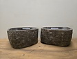 2 waskommen uit 1 steen - 33x30x15cm - FL23375