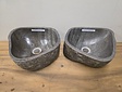 2 waskommen uit 1 steen - 33x30x15cm - FL23375