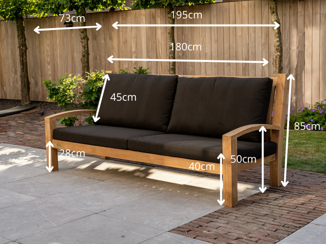 Kussen voor loungebank Modena - Zwart