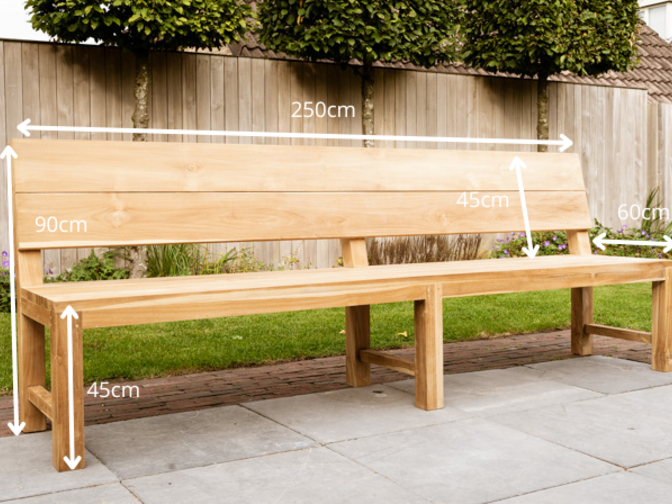 Teak parkbank Napoli 250cm
