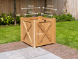 Teak plantenbak met kruis 70x70cm