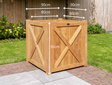 Teak plantenbak vierkant 90x90cm met kruis