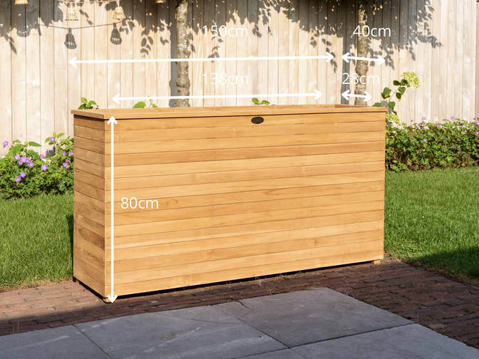 Teak plantenbak 40x150x80cm