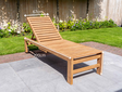 Teak ligbed Trento met wielen