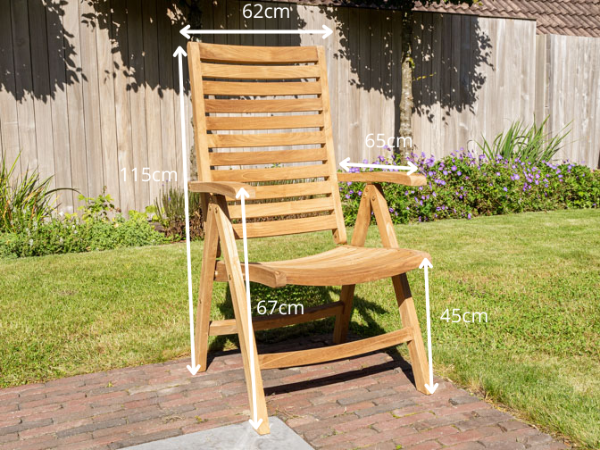 Teak tuinstoel verstelbaar Genova