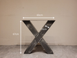 Metalen tafel poot X - rustiek zwart (per set)