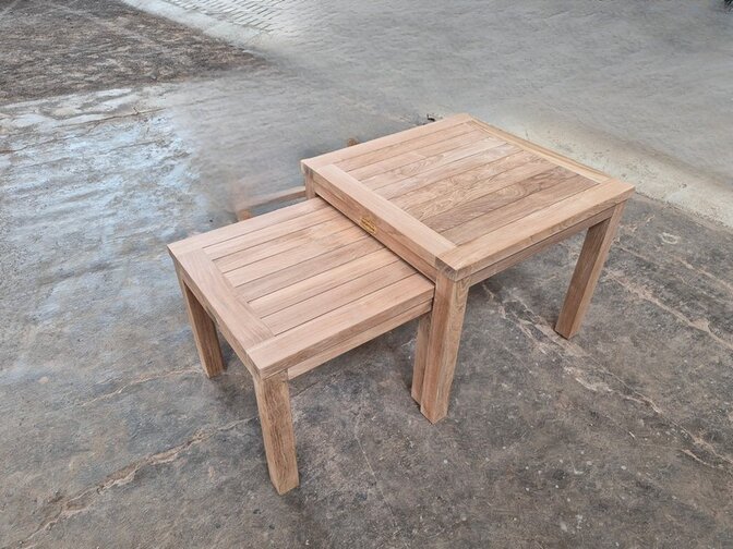 Teak salontafel Venice 48x48x42cm