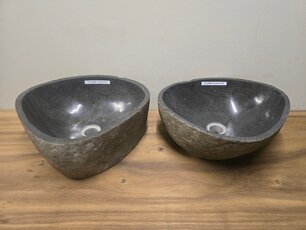 2 waskommen uit 1 steen - 41x38x15cm - FL23456