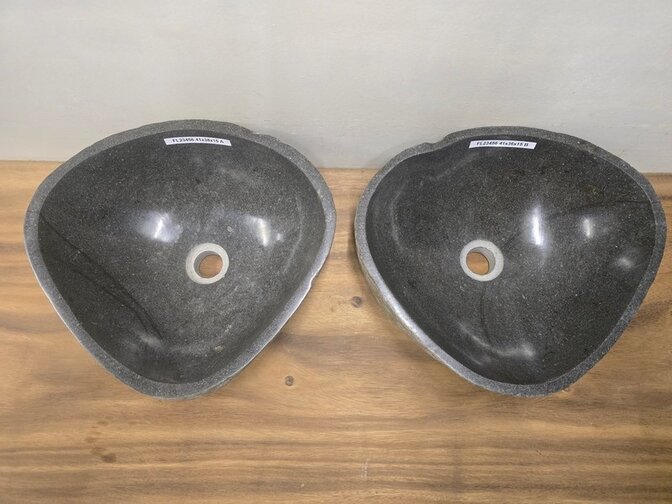 2 waskommen uit 1 steen - 41x38x15cm - FL23456