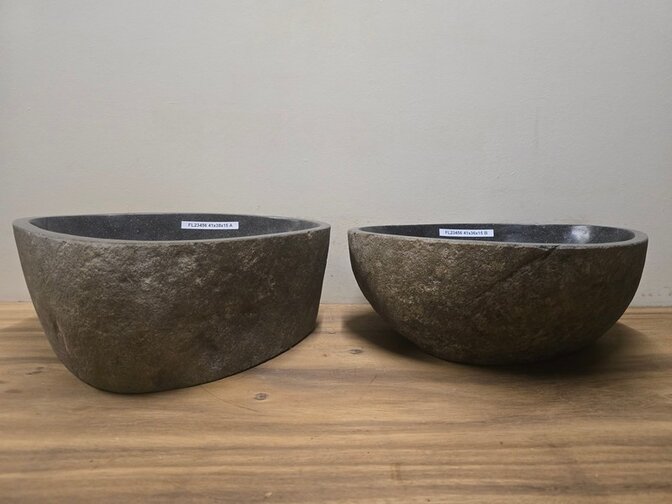 2 waskommen uit 1 steen - 41x38x15cm - FL23456