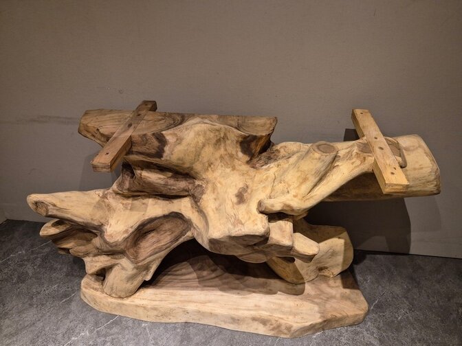 Boomstam bartafel poot - massief 50x170x95cm