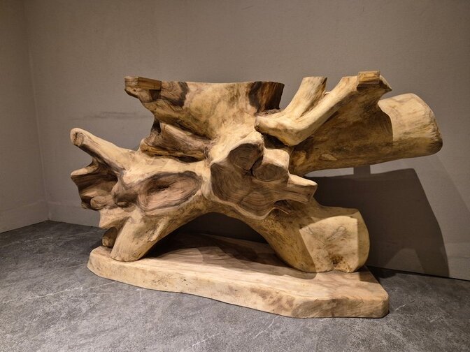 Boomstam bartafel poot - massief 50x170x95cm