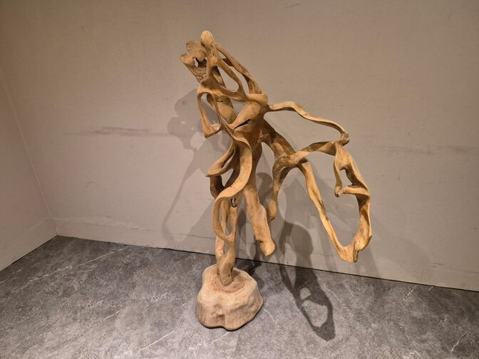 Teak Wortel Sculptuur - 80x130x40cm