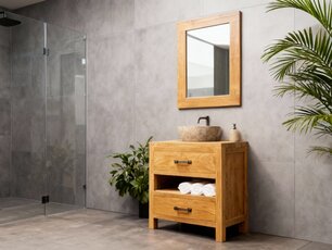 Compleet wastafelmeubel set 80cm  - Naturel