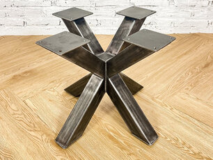 Dubbele X poot voor salontafel - Rustiek