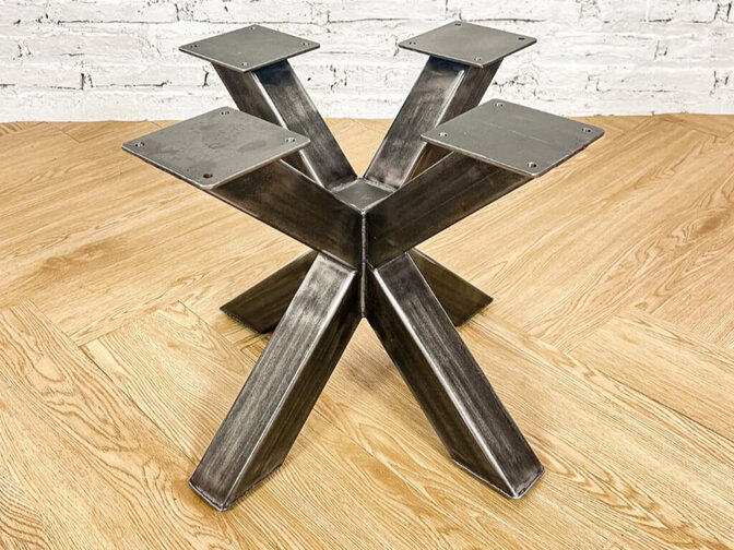 Dubbele X poot voor salontafel - Rustiek