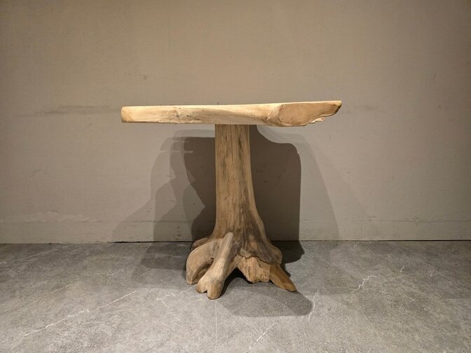 Wortelhouten eettafel 80x80x80cm - SR2584-01