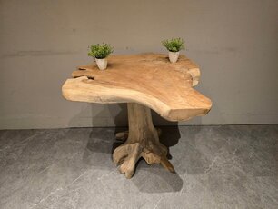 Wortelhouten eettafel 80x80x80cm - SR2584-01