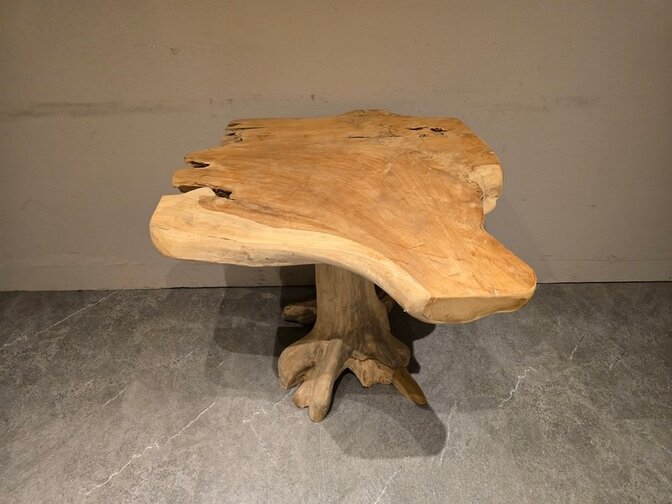 Wortelhouten eettafel 80x80x80cm - SR2584-01