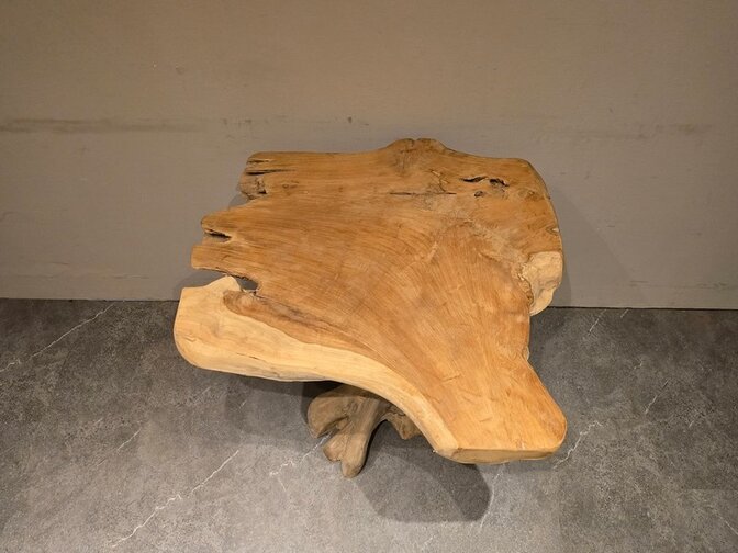 Wortelhouten eettafel 80x80x80cm - SR2584-01