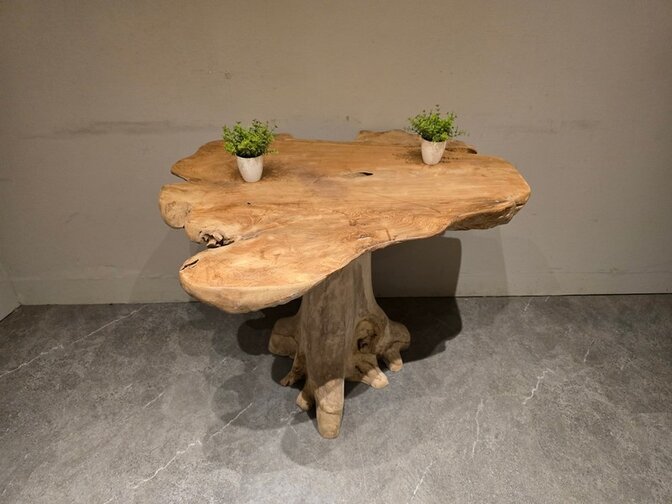 Wortelhouten eettafel 85x100x75cm - SR2584-03