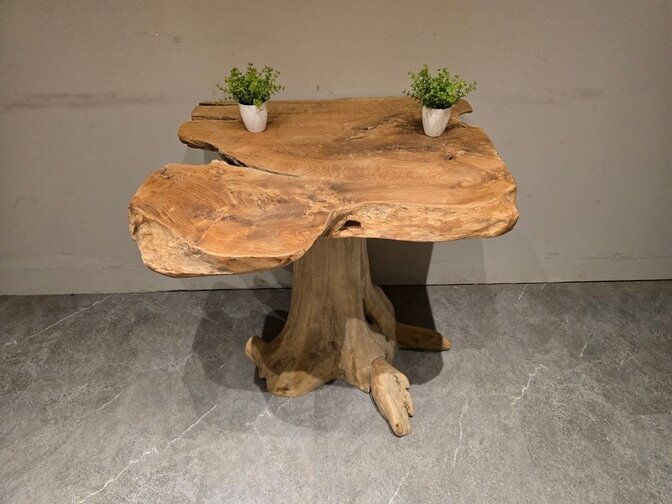 Wortelhouten eettafel 75x80x80cm - SR2584-11