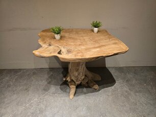 Wortelhouten eettafel 80x100x80cm - SR2584-12