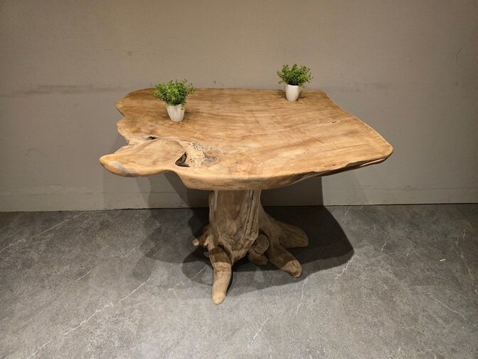 Wortelhouten eettafel 80x100x80cm - SR2584-12