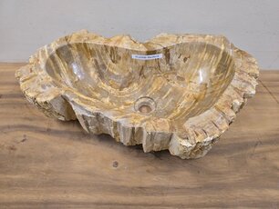 Waskom van versteend hout -59x35x15cm - FL23550
