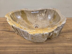 Waskom van versteend hout -60x40x15cm - FL23551